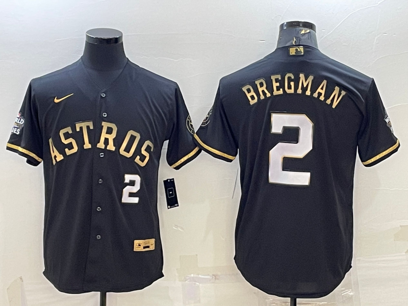 Men's Houston Astros Alex Bregman #2 Black Alternate Jersey
